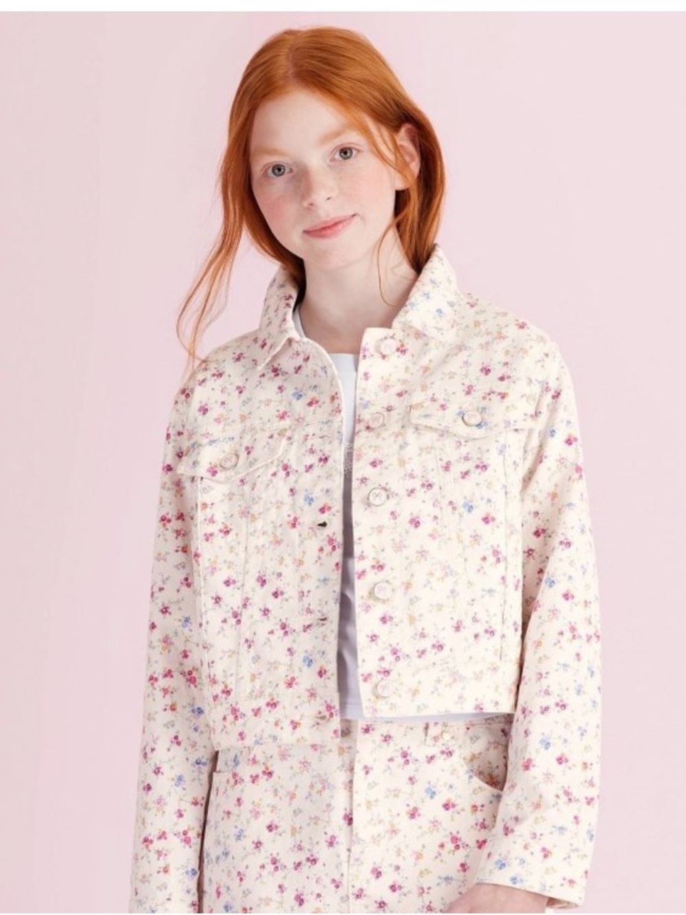 Girls' Grace Sunrise Patchwork Denim Jacket - LoveShackFancy xTarget Cream M